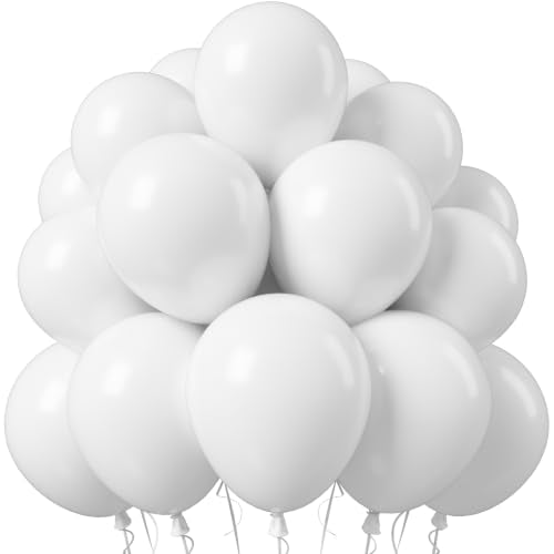 Jobkoo White Balloons 50Pcs 12 Inch Wedding Bridal Engagement Latex Balloon - color: 03-white-12