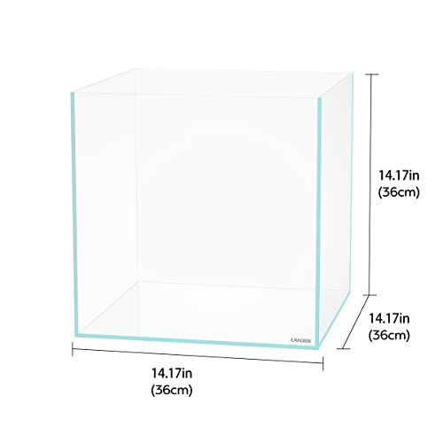 36C Rimless Low-Iron Cube Aquarium, 11.5 Gal, 14.2x14.2x14.2in | 36x36x36cm; planted aquascapes; 5mm glass - size: 11.5Gal W14.2×D14.2×H14.2 in(36x36x36cm)