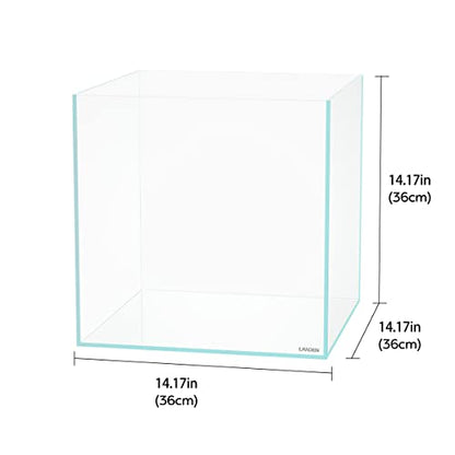 36C Rimless Low-Iron Cube Aquarium, 11.5 Gal, 14.2x14.2x14.2in | 36x36x36cm; planted aquascapes; 5mm glass - size: 11.5Gal W14.2×D14.2×H14.2 in(36x36x36cm)