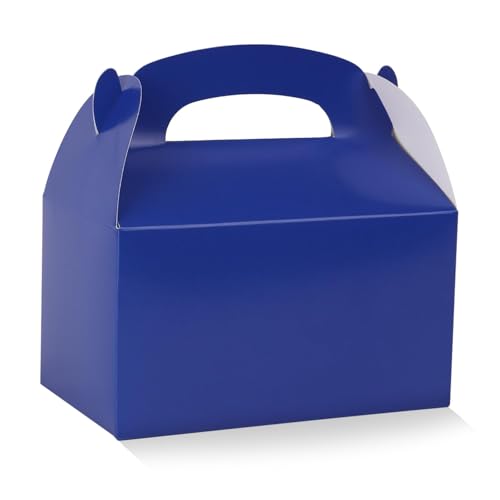 DjinnGlory 36 Pack Small Navy Party Favor Treat Boxes, Blue Paper Gable Boxes for Baby Shower, Birthday, Wedding, Graduation Party 6.18 x 3.58 x 3.38 Inches (Navy) - color: Navy Blue