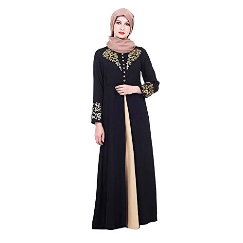 여성용 투피스 무슬림 기도 드레스 히잡 스카프 이슬람 아바야 전체 길이 드레스 - color: B-블랙, size: 2-Medium