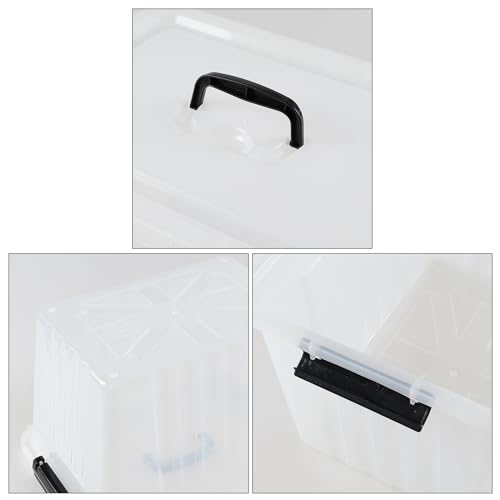 Kekow 18 L Clear Storage Bin with Lid, Clear Plastic Storage Totes, 4-Pack | Clear Design, Sturdy Plastic Material, Dual Side Latch Locks, for Home Office Kitchen Storage - size: 18 L