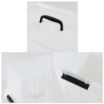 Kekow 18 L Clear Storage Bin with Lid, Clear Plastic Storage Totes, 4-Pack | Clear Design, Sturdy Plastic Material, Dual Side Latch Locks, for Home Office Kitchen Storage - size: 18 L