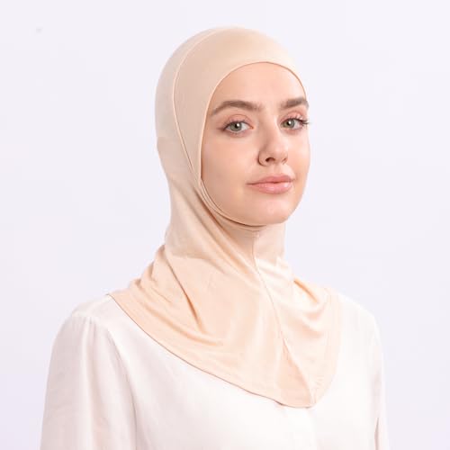 Modal Jersey Muslim Amira Instant Hijab Scarf for Women Jersey Hijab Undercaps - color: Beige