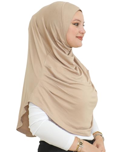 Prien Ready To Wear Hijab For Women, Instant Turban, Soft Muslim Scarf For Prayer, Long Hijabs, Islamic Clothes, Jersey Abaya - color: Deep Mink