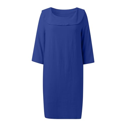 Muslim Dresses for Women Long Sleeve One-Piece Islamic Prayer Dress O Neck Casual Flowy Maxi Dress Dress - color: Blue, size: XX-Large