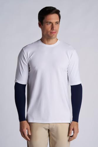 Coolibar Men's Sun Arm Sleeves - UPF 50+ Sun Protection - Navagio - color: Navy, size: Small-Medium