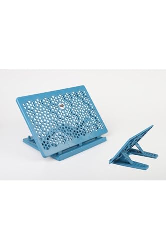 Eco Plastic Book Stand for Desk Tablet Holder Adjustable Rehal Practical Reading Stand for Quran Books Study - Blue - Blue