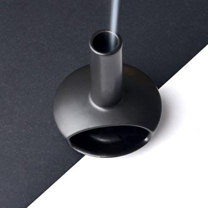 Mini Chimney Incense Burner, Ceramic Palo Santo Holder for Incense Cones - color: Round Bottomed Palo - Black