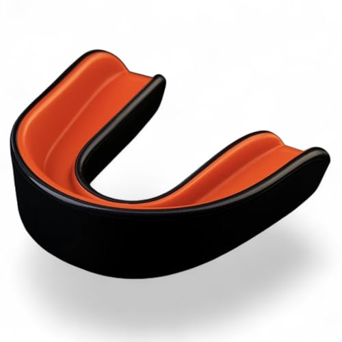 MouthShield Sports Mouth Guard - Detects Overheating with Color Change Tech - Ultimate Impact Protection with D3O® - Football Hockey Lacrosse & Combat - Dentist Designed (Youth (No Strap)) - size: Youth (No Strap)