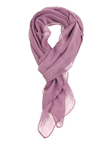 PANTONIGHT Long Chiffon Sheer Scarf For womens - color: 070 Plain Purple