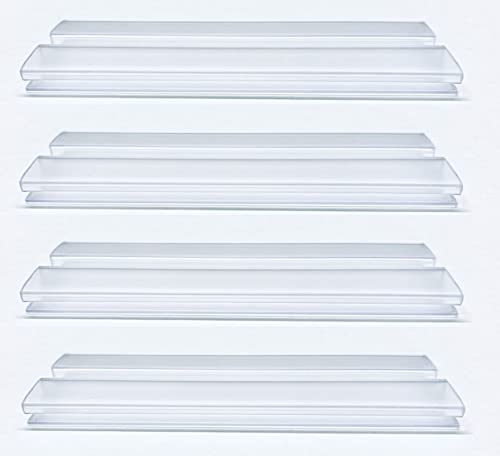 DistinctAndUnique Clear PVC Hinge Piano Style for 3/16" (4.5mm) Material, 6 Inch, 4 Pack No Screw or Glue Plastic Aquarium Lid Hinges for Plexiglass Panels, Golf Cart Windshield Hinge Acrylic Panels