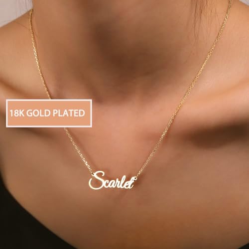 DayOfShe Custom Name Necklace for Women Gifts, 18K Gold Plated Layered Names Necklace Personalized Gifts for Birthday - color: Style 1-18K Gold Vermeil