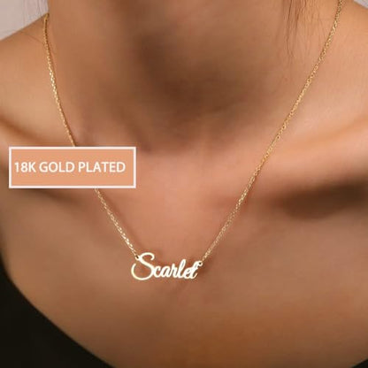 DayOfShe Custom Name Necklace for Women Gifts, 18K Gold Plated Layered Names Necklace Personalized Gifts for Birthday - color: Style 1-18K Gold Vermeil