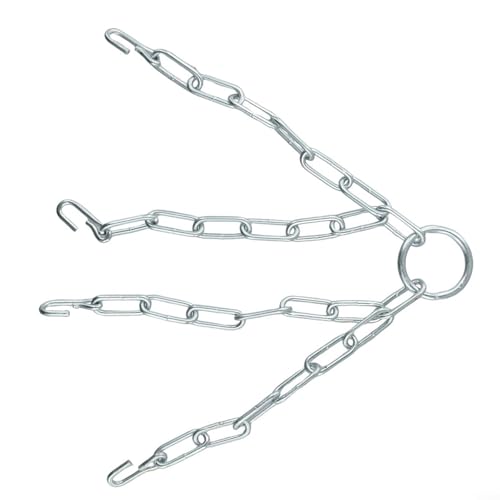 FABULETTA Zinc Galvanized Heavy Bag Chain for Boxing and MMA, 12 Inch Punching Bag Hanger with 4 S-Hooks, Rust Resistant Metal Replacement Chain for Home Gym Training Equipment