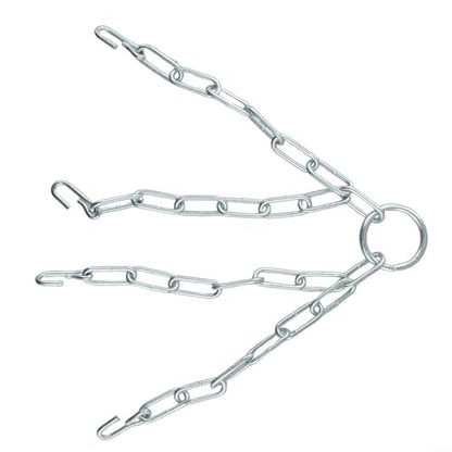 FABULETTA Zinc Galvanized Heavy Bag Chain for Boxing and MMA, 12 Inch Punching Bag Hanger with 4 S-Hooks, Rust Resistant Metal Replacement Chain for Home Gym Training Equipment