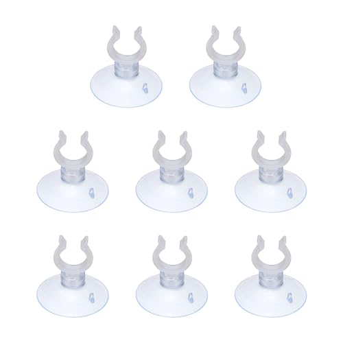 Aquarium Suction Cups, Fish Tank Suction Cups Clips Airline Tube Holders Clamps (Plastic, 8Pcs, Clear) for 0.5" Fish Tank Airline Tubing Binding Moss Shrimp Nest, 13x30MM - color: Clear, size: 13x30MM