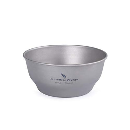 Boundless Voyage Ultralight Titanium Bowl Pan Plate Dish with Carry Bag Outdoor Camping Portable Tableware Cookware ((400ml Bowl)-Ti15163B) - color: (400ml Bowl)-Ti15163B
