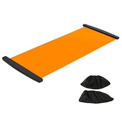200 * 50cm Slide Board with Shoe Cover Slimming Exercise Guide Slide Mat for Leg Pot Training Fitness and Athletic Training(Orange) - color: Orange