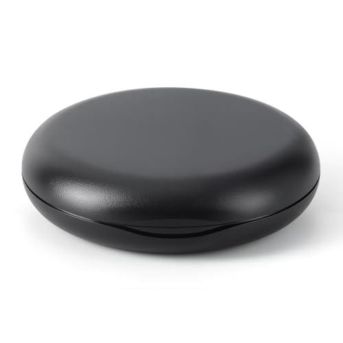 JMU Retainer Case, Mouth Guard Case with Mirror, Black - color: Black