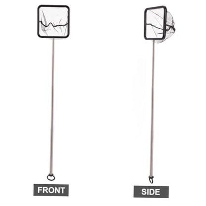 FRCOLOR 2pcs Extendable Stainless Steel Fishing Net with Fine Mesh, Portable Foldable Fish Tank Net for Freshwater Fishing Accessories and Fish Catching