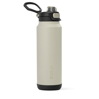 ZULU Powerfill Pro 32oz Stainless Steel Water Bottle with Quick Fill Lid, Triple Walled Vacuum Insulated Metal, Leak Proof Locking Lid, Sip and Chug, Reusable BPA Free, Ash - color: Ash, style: 32oz