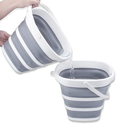 2 Pack Collapsible Buckets 10L 2.6 Gallon Cleaning Bucket Mop Bucket Folding Foldable Portable Small Plastic Water Supplies for Outdoor Garden Camping Fishing Car Wash Space Saving Square - color: 2 Pack - 10l