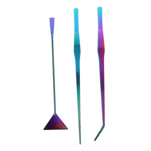 HANABASS 3pcs Stainless Steel Aquascaping Tools Set Water Plant Spatula Tweezers for Live Aquarium Plants Maintenance