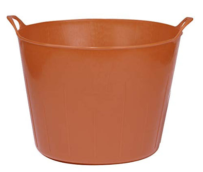 Little Giant® Poly/Rubber FlexTub Bucket | Ultra Durable & Versatile Farm Tub | Plastic Synthetic Gardening Tub (1, Red) - color: Red