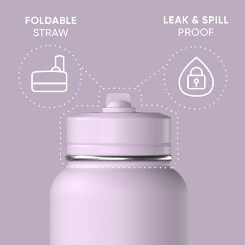 Hydrapeak 32oz Sport Insulated Water Bottle with Straw Lid, Leak & Spill Proof, Keeps Drinks Cold for 24 Hours, Hot for 12 Hours, Premium Stainless Steel Water Bottles (32oz, Blush) - color: Blush