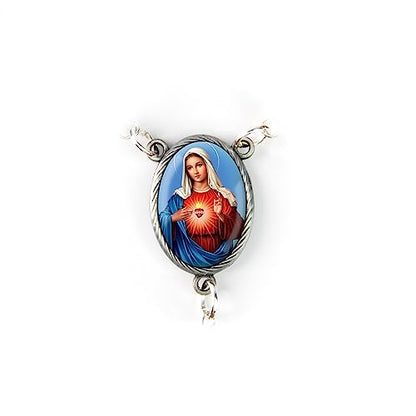 Olive Wood Car Rosary for Rearview Mirror from The Holy Land of Bethlehem - Auto Rosary with Immaculate Heart Medal & Crucifix Cross Charm - 7" Pocket Rosary Beads for Hanging - color: Immaculate Heart