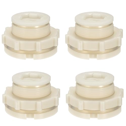 1.25 Female ABS Bulkhead Fitting, Plastic Water Tank Connector Adapter Fitting with Plugs for Outdoor rain Barrel Garden Hose Adapter Spigot kit Water Tank Gallon Drain Bucket(Set of 4) - size: 1 1/4 inch, style: Set of 4
