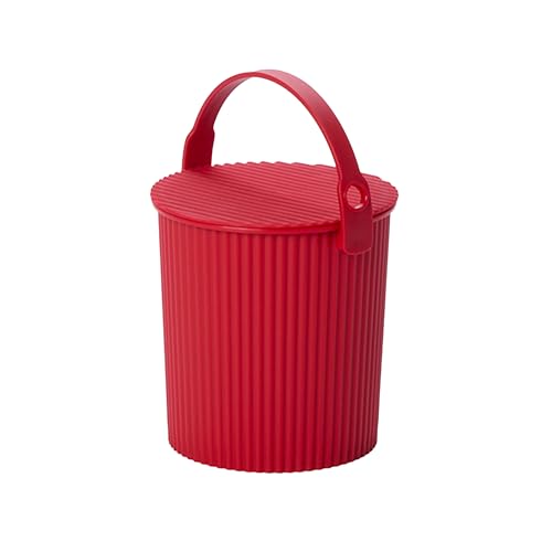 Hachiman Micro Bucket | Hands-Free Filling, Easy to Stack and Store, Indoor Outdoor Use - color: Red, size: Micro