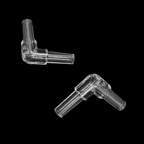 100PCS Aquarium Air Line Connectors, Plastic Valve Fittings, Inline L Joints for Fish Tank Pump Tubing - size: L-Shaped