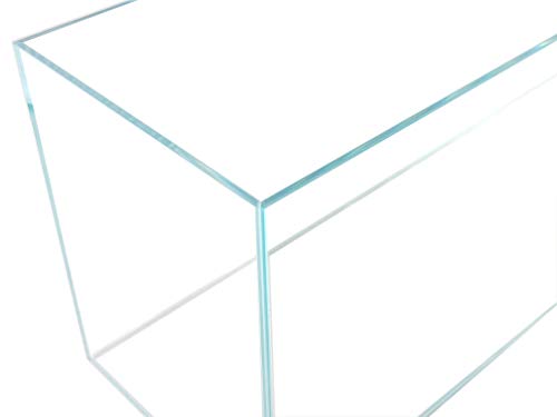 Low Iron Ultra Clear Crystal Bookshelf Aquarium with Foam Leveling Mat – Rimless Aquariums with 45-Degree Beveled Edge, Peninsula Style – for Fish and Corals – 22 Gallon Capacity