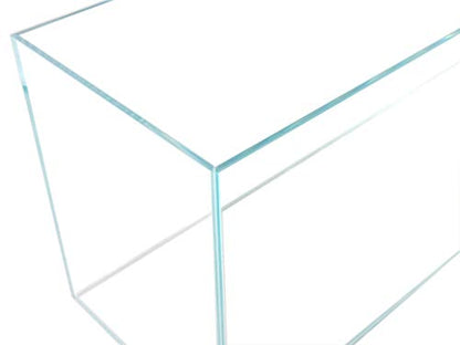 Low Iron Ultra Clear Crystal Bookshelf Aquarium with Foam Leveling Mat – Rimless Aquariums with 45-Degree Beveled Edge, Peninsula Style – for Fish and Corals – 22 Gallon Capacity