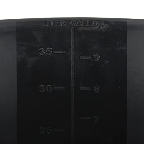 Tuff Stuff Products F12-BK Large 12 Gallon Plastic Outdoor Carry Flex Tub Storage Bin Container Tote Tubs Bucket with Handles, Black