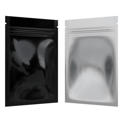 Mylar Style Barrier Bags – Zipper w/Heat Seal – 100 Bags (Gloss Black/Clear, 1 Gram - 3?x4.5?) - color: Gloss Black / Clear, size: 3x4.5 Inch (Pack of 100)