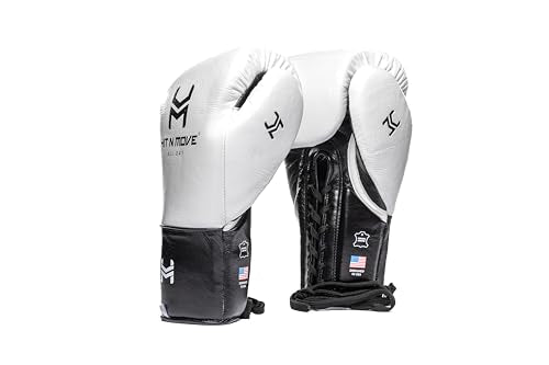 HIT N MOVE All Day Pro Balance Sparring and Bag Boxing Gloves LACE UP, Boxing Gloves Men & Women, Boxing Equipment, Sparring & Bag Gloves for Boxing, Kickboxing, Muay Thai, MMA - color: Panda Black and White, size: 14 OZ