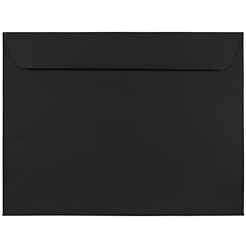 JAM PAPER 9 x 12 Booklet Premium Envelopes - Smooth Black - 25/Pack - color: Smooth Black, size: 25 per Pack