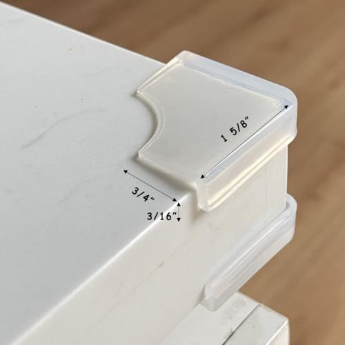 Silicone Clear Corner Protector Baby Proofing Single-Side Adhesive, 4 Count | Food-Graded, Pre-Taped Adhesive, Flexible Table Cabinets Counter Edge Bumper, Child Safety Proof - size: 3/16x3/4 in (Width)
