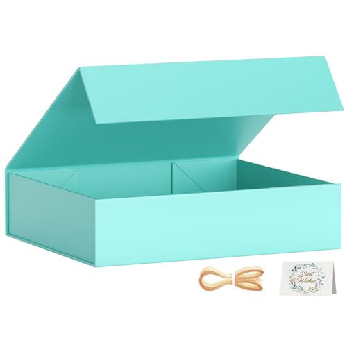 PSHVYM Gift Box 11.5x7.8x3 In, Turquoise Gift Boxes with Lids for Presents - color: Turquoise