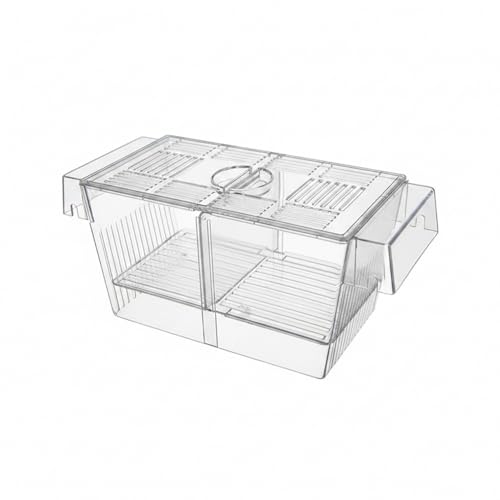 Aquarium Fish Isolation Box, Clear PC Plastic Separator Tank with Divided Compartments (1 PC)