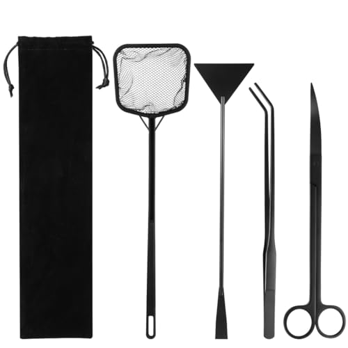 Aquarium Kit For Aquascaping, Aquatic Scissors & Curved Tweezers & Includes Kit, Aquarium Sand Aquatic Cleaning Small Plant For Tweezers, Pump Spatula Aquarium Scissors Satine And Scissors