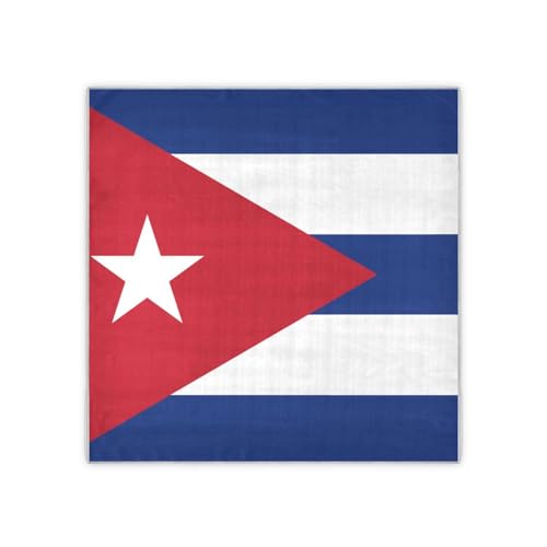 Bandana Square Head Scarf for Women Satin Hair Wrap Fashion Headband 27" - color: Cuba Flag