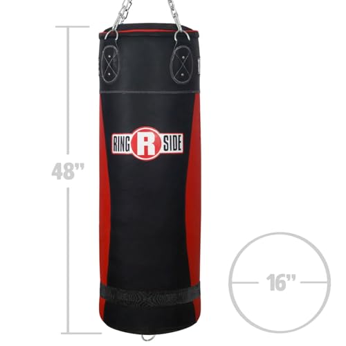 Ringside Large Leather Heavy Bag, Punching Bag for Boxing Training and Workout, Includes Heavy Bag Chain and Swivel - size: 130 lbs