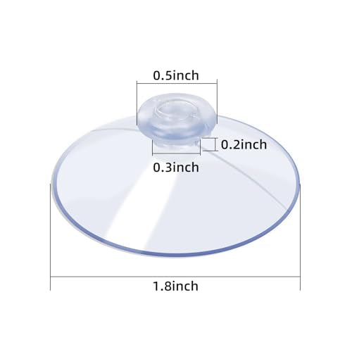 AQUANEAT 20 Packs Suction Cups 1.8 Inch Clear Sucker Pads Without Hook for Glass Home Organization Decoration - size: 1.8 in