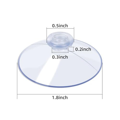 AQUANEAT 20 Packs Suction Cups 1.8 Inch Clear Sucker Pads Without Hook for Glass Home Organization Decoration - size: 1.8 in