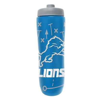 Party Animal NFL Football Squeeze Bottle, 32 oz BPA-Free Sports Water Bottle with Quick Flow for Kids & Adults, Detroit Lions - color: Detroit Lions