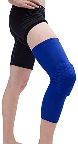 Breathable Basketball Shooting Sport Safety Kneepad Honeycomb Pad Bumper Brace Kneelet Protective Knee pads rodilleras - color: Blue-1 pair, size: Small